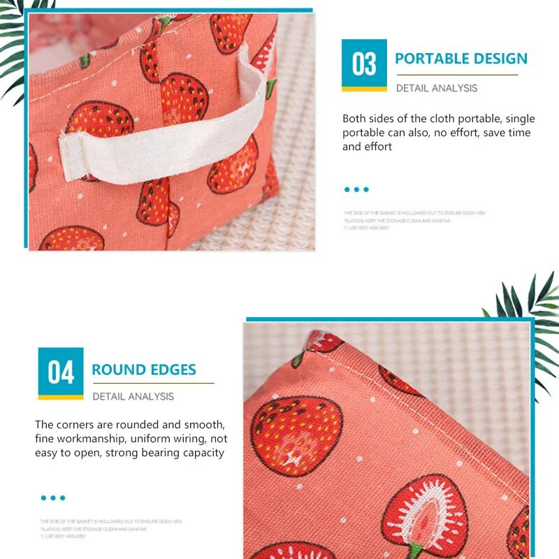 Medvilninis stalinis laikymo krepšelis, kosmetikos laikikliai Biuro reikmenys, vandeniui atsparūs konteineriai, įvairūs žaislų laikymo dėžutės organizatoriai