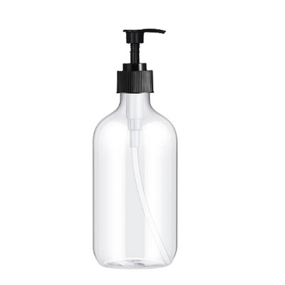 Ξαναγεμιζόμενο Amber Shampoo Shower Gel Empty Bottles with Pump Shampoo Conditioner Dispenser για το μπάνιο ξενοδοχείου 500ml