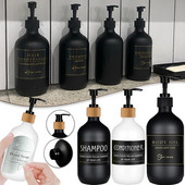 Dozator de săpun, 500 ml, flacon de șampon și gel de duș, reîncărcabil, dozator de loțiune de mare capacitate, accesorii pentru baie
