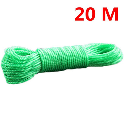 10 m/20 m konop za odjeću Dugo najlonsko uže u boji Penjačko vučno uže Uže za mrežu za sjenilo Konop za rublje Vrtni pribor