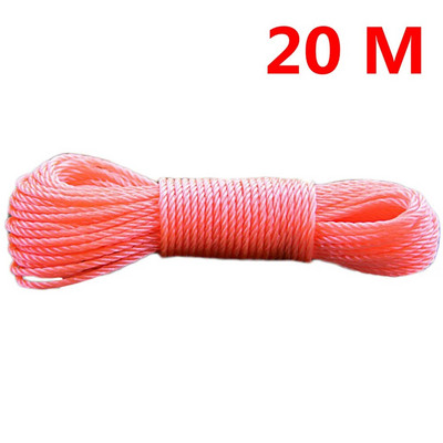 10 m/20 m konop za odjeću Dugo najlonsko uže u boji Penjačko vučno uže Uže za mrežu za sjenilo Konop za rublje Vrtni pribor