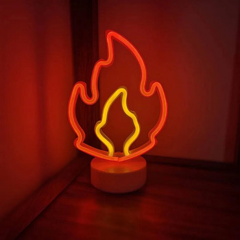Flame LED Neon Light Λαμπερό Φεστιβάλ Διακόσμηση Επιτραπέζιας Ατμόσφαιρας Φωτιστικό Neon για πάρτι στο σπίτι Διακόσμηση τοίχου Δώρο για ενήλικα παιδιά