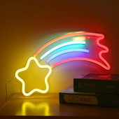 Meteor Neon Φωτάκια Νέον Πινακίδες μπαρ για πάρτι τοίχου φωτιστικό για βιτρίνα καταστήματος Χριστουγεννιάτικη πρωτοχρονιάτικη διακόσμηση Πολύχρωμη λάμπα νέον Τροφοδοτείται από USB