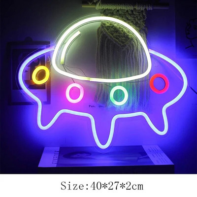 Meteor Neon Φωτάκια Νέον Πινακίδες μπαρ για πάρτι τοίχου φωτιστικό για βιτρίνα καταστήματος Χριστουγεννιάτικη πρωτοχρονιάτικη διακόσμηση Πολύχρωμη λάμπα νέον Τροφοδοτείται από USB