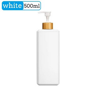 Dozatoare de baie de 500 ml, șampon pătrat, gel de duș, dozatoare de spălat corporal, sticle reîncărcabile cu pompă din bambus, recipiente pentru loțiune