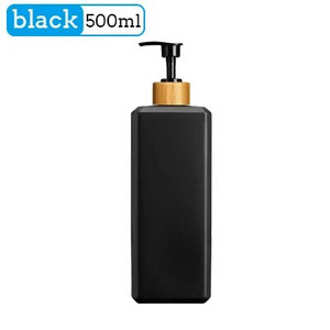 Dozatoare de baie de 500 ml, șampon pătrat, gel de duș, dozatoare de spălat corporal, sticle reîncărcabile cu pompă din bambus, recipiente pentru loțiune