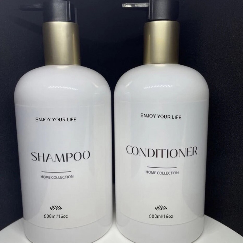 Korduvkasutatav šampoon dušigeeli palsam seebipudel Gold Pump kehapesuvedeliku dosaatoriga hotelli vannitoale 250/350/500 ml