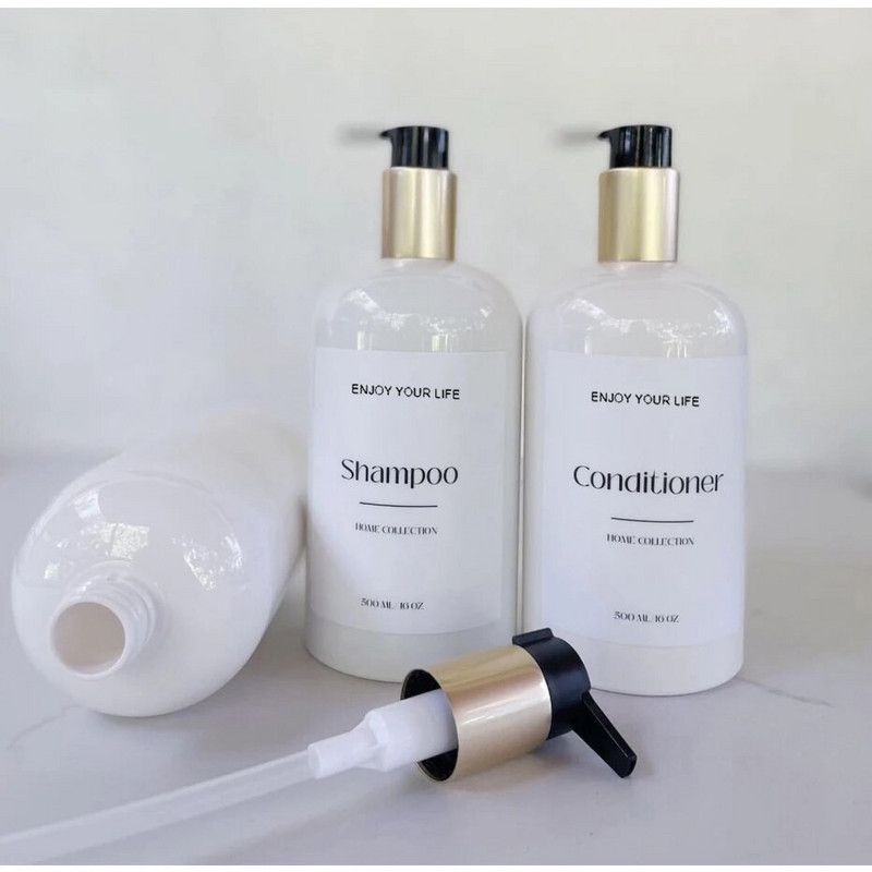 Korduvkasutatav šampoon dušigeeli palsam seebipudel Gold Pump kehapesuvedeliku dosaatoriga hotelli vannitoale 250/350/500 ml