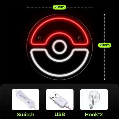 Anime LED Neon Sign Red Cloud Dimmable Gaming Neon Light USB Switch Night Neon Light for Game Room Χριστουγεννιάτικα δώρα αποκριών