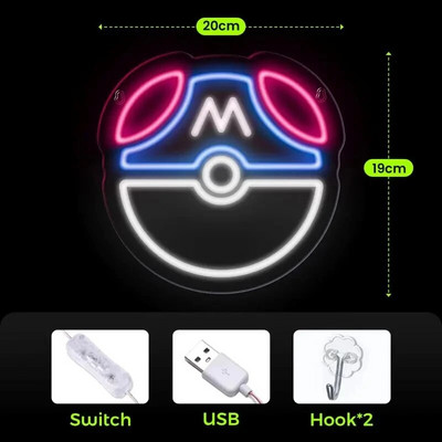 Anime LED Neon Sign Red Cloud Dimmable Gaming Neon Light USB Switch Night Neon Light for Game Room Χριστουγεννιάτικα δώρα αποκριών
