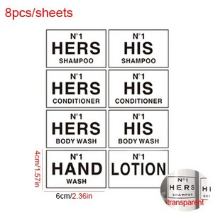 Dozator de săpun de baie de 500 ml, șampon pătrat reîncărcat, gel de duș, sticla de spălat corporal, dozator de loțiune, etichetă impermeabilă
