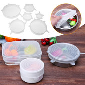 1 gabalas karščiui atsparus daugkartinio naudojimo tamprus silikono dangtelis, suvyniojamas dubuo, puodo keptuvės dangtis 6,5 cm / 9 cm / 11 cm / 14 cm / 16 cm / 21 cm silikoninis dangtelis