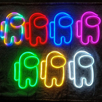 Знак за астронавт LED неонова лампа Spaceman Bar Игра Стенни светлини Стая Празнично парти Готин декор Нощна лампа Космонавт Подарък за рожден ден