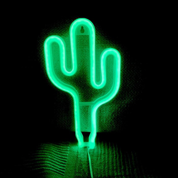 LED неонова нощна лампа кактус моделиране светлини спалня стая декоративен фон окачване на стена неонова табела орнаменти
