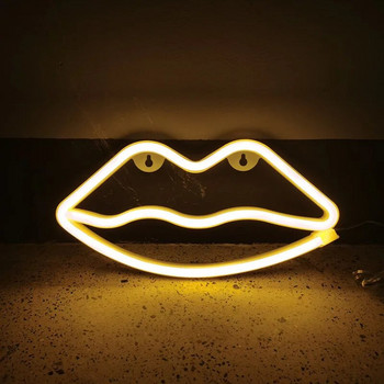 Φωτιστικό Φεστιβάλ φωτεινής επιγραφής LED Mouth Φωτεινό φωτιστικό νέον για κρεβατοκάμαρα Σαλόνι Διακόσμηση σπιτιού Δώρο για ενήλικα παιδιά