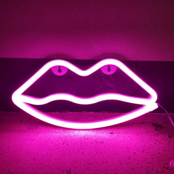 Φωτιστικό Φεστιβάλ φωτεινής επιγραφής LED Mouth Φωτεινό φωτιστικό νέον για κρεβατοκάμαρα Σαλόνι Διακόσμηση σπιτιού Δώρο για ενήλικα παιδιά