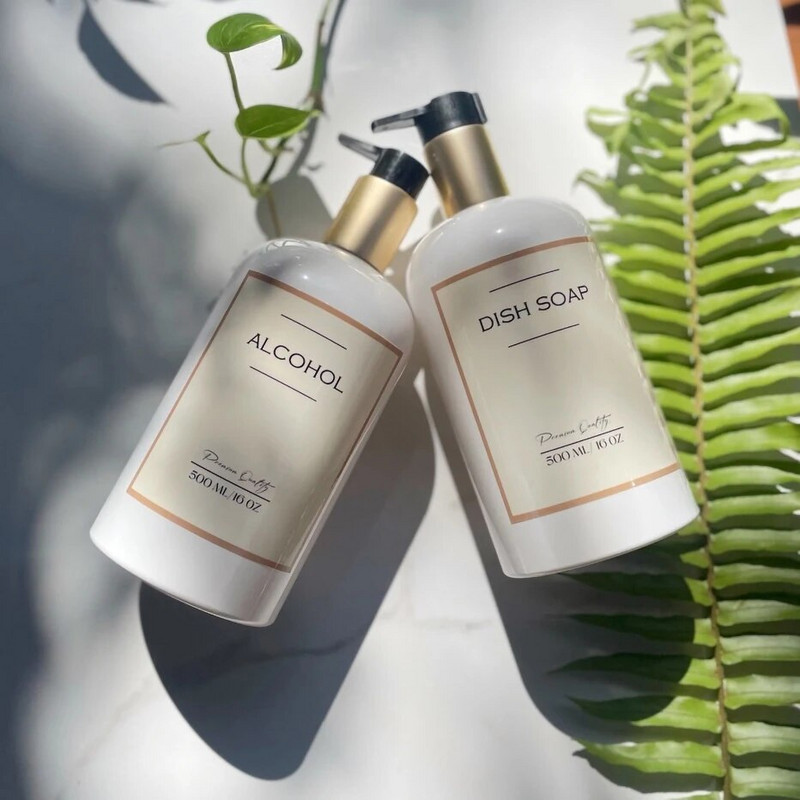 Sampon tusfürdő adagoló Szappanpalack Újratölthető Arany Pumpás Palack Hotel Fürdőszoba Lotion tároló tartály 250/350/500ml