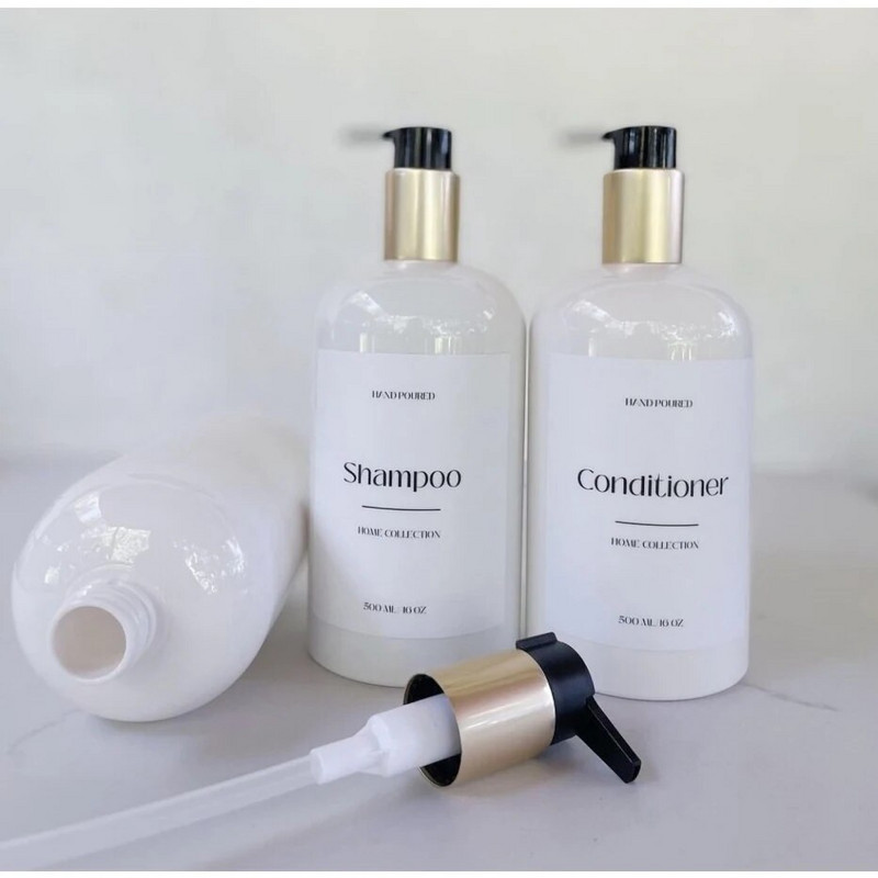 Sampon tusfürdő adagoló Szappanpalack Újratölthető Arany Pumpás Palack Hotel Fürdőszoba Lotion tároló tartály 250/350/500ml