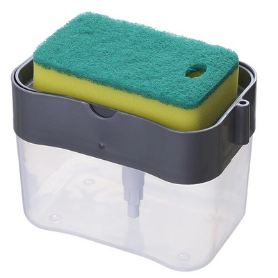 Set dozator de detergent portabil pentru cutie de sapun pentru vase de bucatarie cu suport pentru burete Instrumente de distribuire a lichidului de presare manuala