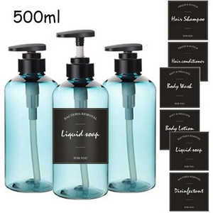 3db fürdőszobai sampon szappanadagoló palack, nagy kapacitású 300/500 ml-es prés típusú lotion üres palack
