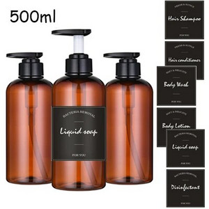 3db fürdőszobai sampon szappanadagoló palack, nagy kapacitású 300/500 ml-es prés típusú lotion üres palack