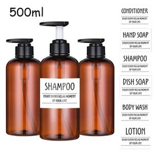 3db fürdőszobai sampon szappanadagoló palack, nagy kapacitású 300/500 ml-es prés típusú lotion üres palack