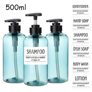 3db fürdőszobai sampon szappanadagoló palack, nagy kapacitású 300/500 ml-es prés típusú lotion üres palack