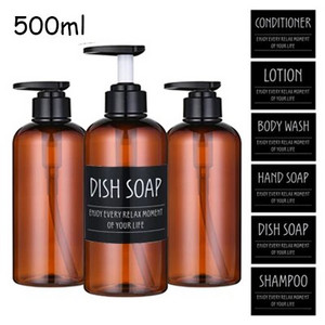 3db fürdőszobai sampon szappanadagoló palack, nagy kapacitású 300/500 ml-es prés típusú lotion üres palack