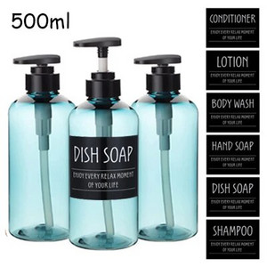 3db fürdőszobai sampon szappanadagoló palack, nagy kapacitású 300/500 ml-es prés típusú lotion üres palack