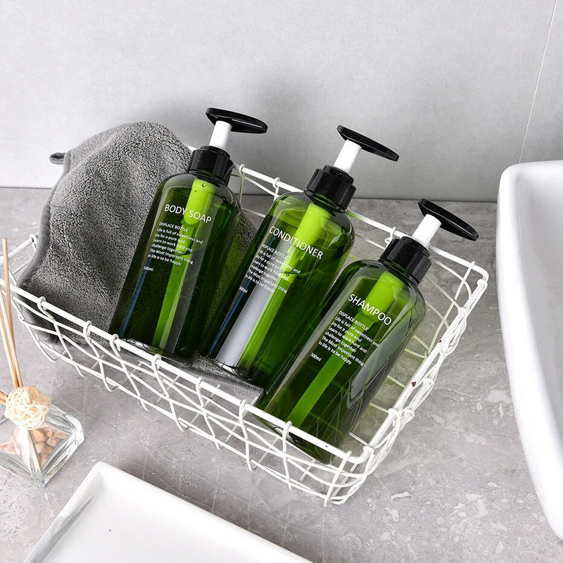 3db fürdőszobai sampon szappanadagoló palack, nagy kapacitású 300/500 ml-es prés típusú lotion üres palack