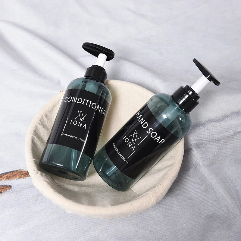 3db fürdőszobai sampon szappanadagoló palack, nagy kapacitású 300/500 ml-es prés típusú lotion üres palack