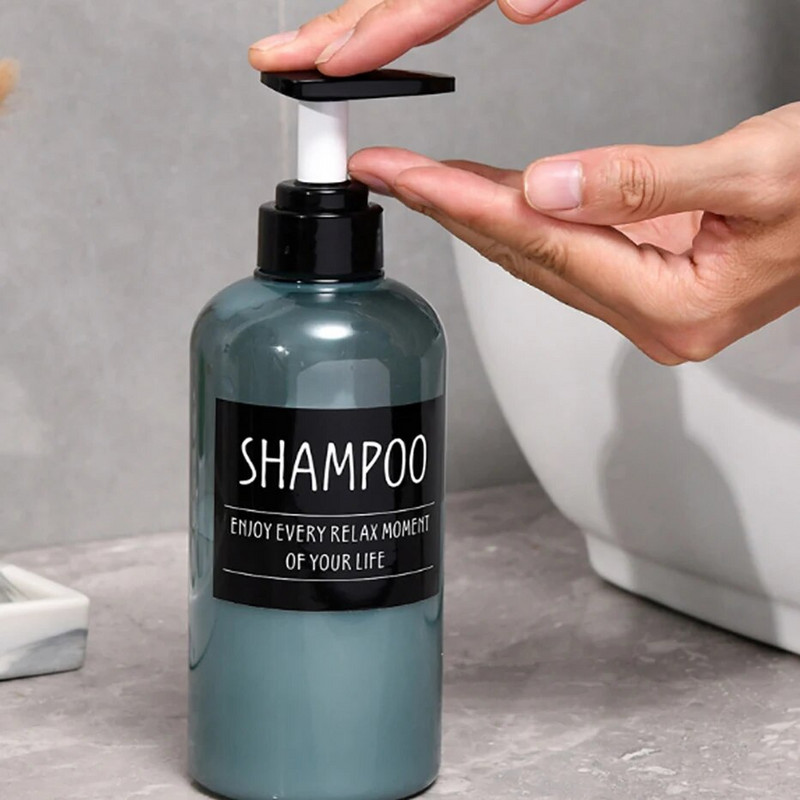 3db fürdőszobai sampon szappanadagoló palack, nagy kapacitású 300/500 ml-es prés típusú lotion üres palack