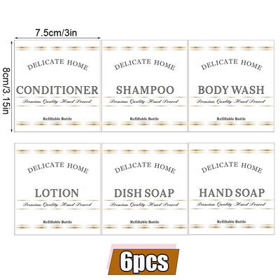 Dozator de săpun Apothecary Sticla de duș de baie elegantă Pompă din oțel inoxidabil Sticlă de plastic pentru șampon Balsam Gel de spălat corporal