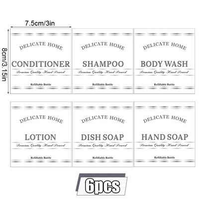 Dozator de săpun Apothecary Sticla de duș de baie elegantă Pompă din oțel inoxidabil Sticlă de plastic pentru șampon Balsam Gel de spălat corporal