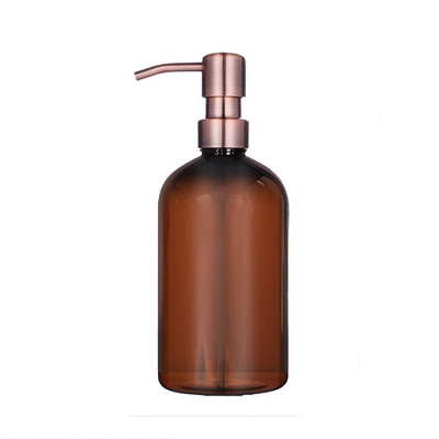 Dozator de săpun Apothecary Sticla de duș de baie elegantă Pompă din oțel inoxidabil Sticlă de plastic pentru șampon Balsam Gel de spălat corporal