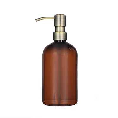 Dozator de săpun Apothecary Sticla de duș de baie elegantă Pompă din oțel inoxidabil Sticlă de plastic pentru șampon Balsam Gel de spălat corporal