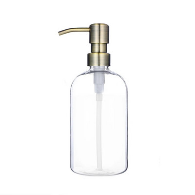 Dozator de săpun Apothecary Sticla de duș de baie elegantă Pompă din oțel inoxidabil Sticlă de plastic pentru șampon Balsam Gel de spălat corporal