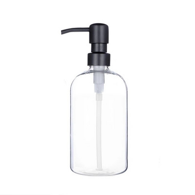 Dozator de săpun Apothecary Sticla de duș de baie elegantă Pompă din oțel inoxidabil Sticlă de plastic pentru șampon Balsam Gel de spălat corporal