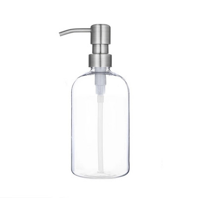Dozator de săpun Apothecary Sticla de duș de baie elegantă Pompă din oțel inoxidabil Sticlă de plastic pentru șampon Balsam Gel de spălat corporal
