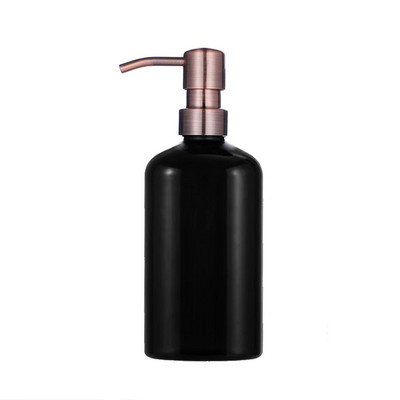 Dozator de săpun Apothecary Sticla de duș de baie elegantă Pompă din oțel inoxidabil Sticlă de plastic pentru șampon Balsam Gel de spălat corporal
