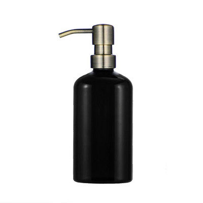 Dozator de săpun Apothecary Sticla de duș de baie elegantă Pompă din oțel inoxidabil Sticlă de plastic pentru șampon Balsam Gel de spălat corporal
