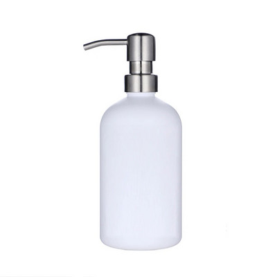 Dozator de săpun Apothecary Sticla de duș de baie elegantă Pompă din oțel inoxidabil Sticlă de plastic pentru șampon Balsam Gel de spălat corporal