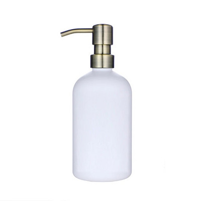 Dozator de săpun Apothecary Sticla de duș de baie elegantă Pompă din oțel inoxidabil Sticlă de plastic pentru șampon Balsam Gel de spălat corporal