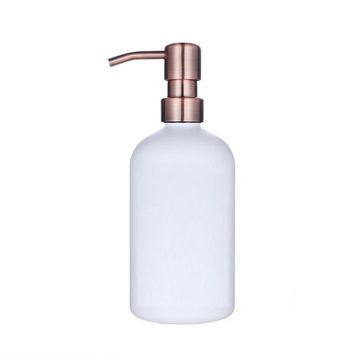 Dozator de săpun Apothecary Sticla de duș de baie elegantă Pompă din oțel inoxidabil Sticlă de plastic pentru șampon Balsam Gel de spălat corporal