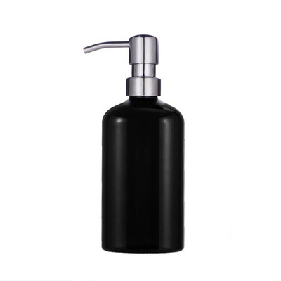 Dozator de săpun Apothecary Sticla de duș de baie elegantă Pompă din oțel inoxidabil Sticlă de plastic pentru șampon Balsam Gel de spălat corporal