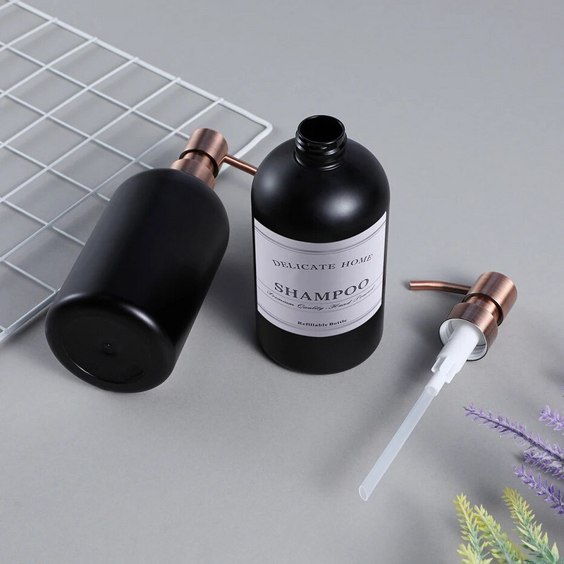 Apothecary muilo dozatorius Elegantiškas vonios kambario dušo butelis nerūdijančio plieno siurblio plastikinis buteliukas šampūno kondicionieriaus kūno prausimui