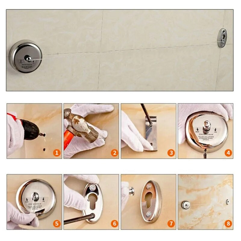 Ištraukiama drabužių kabykla skalbinių kabykla Drabužių džiovinimo kabykla Drabužių džiovinimo kabykla Drabužių džiovinimo kabykla Drabužių džiovintuvo kabykla Drabužių virvė