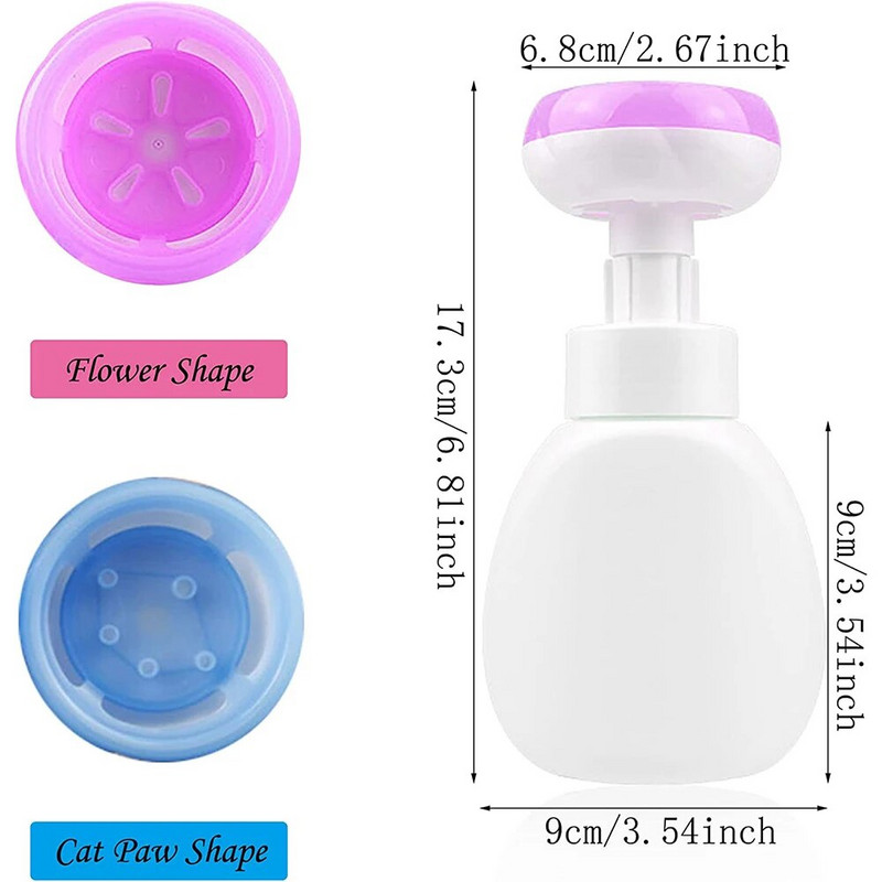 10oz dozator pjenastog sapuna za ruke slatka mačja šapa cvijet pečat u obliku pumpice boce prazne plastične posude za šampon za lice kuhinja