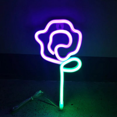 Lumină de neon cu trandafir LED, decorație strălucitoare de festival, atmosferă de birou, lampă cu neon, bar KTV, decor pentru petreceri, cadou pentru copii pentru adulți