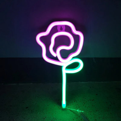 Lumină de neon cu trandafir LED, decorație strălucitoare de festival, atmosferă de birou, lampă cu neon, bar KTV, decor pentru petreceri, cadou pentru copii pentru adulți